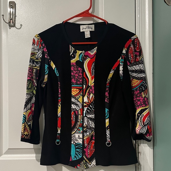 Joseph Ribkoff Black and Multicolor Artistic Blazer - Picture 1 of 5